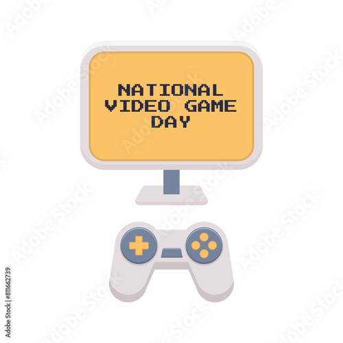 vector graphic of National Video Game Day ideal for National Video Game Day celebration.