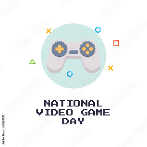 vector graphic of National Video Game Day ideal for National Video Game Day celebration.