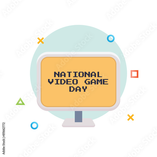 vector graphic of National Video Game Day ideal for National Video Game Day celebration.