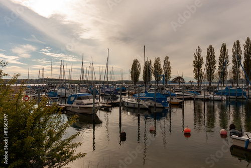 Yachts moored at the Unteruhldingen on Lake Constance. Sailing is very popular on Lake Constance © virin