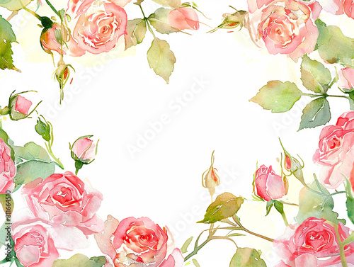 ピンクの薔薇のフレーム