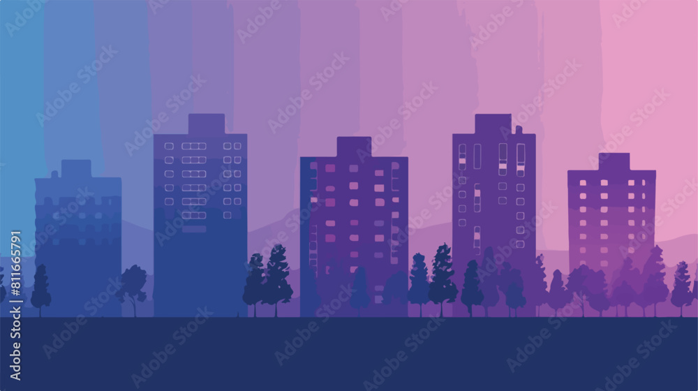 Apartment building icon gradient color silhouette frog
