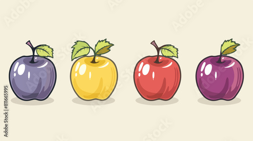 Apple fresh fruit icon style vector design illustration