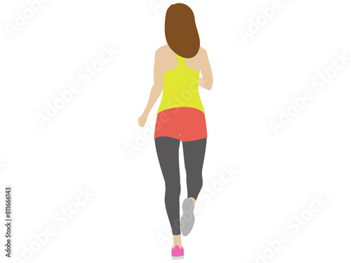女性ランナー 後ろ姿