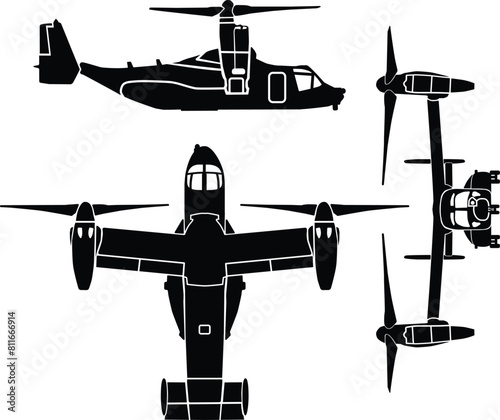 Vertical  take off airplane vector design