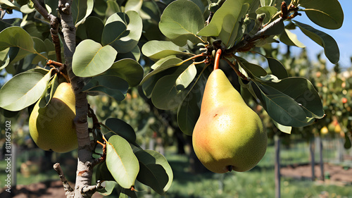 Pear garden tree ripe pears tree 
