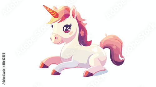 Baby unicorn illustration over white style vector