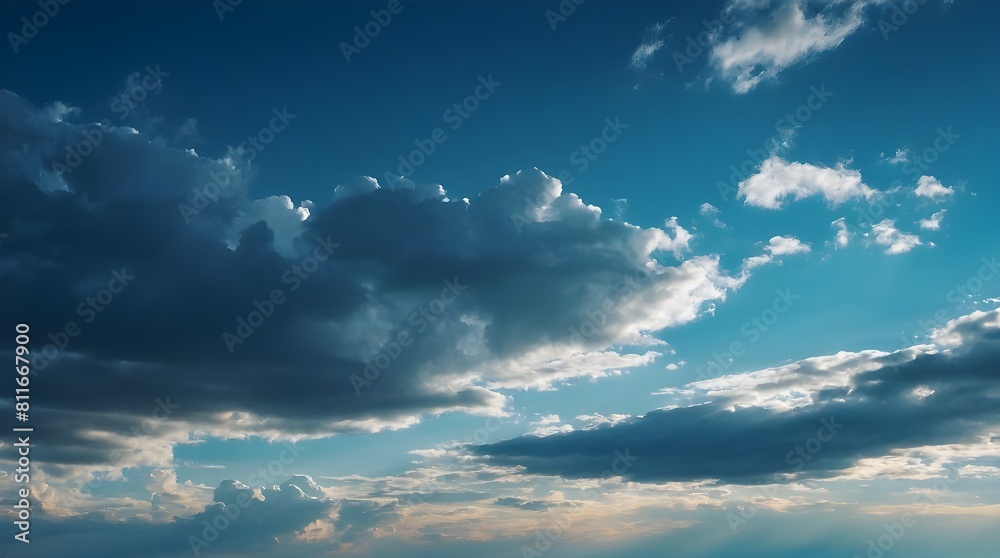blue sky with clouds, sky blue background