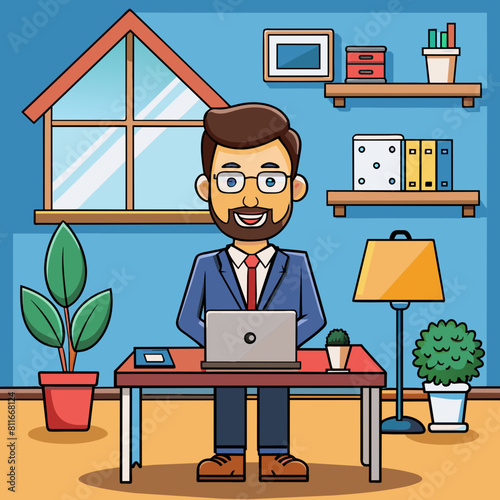 Remote Work from home illustration digital 