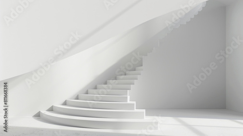 Minimal stairway scene for product placement stage