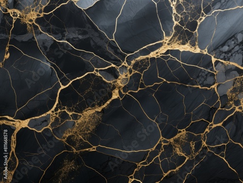 Marble Gold Veins texture background. Generative ai