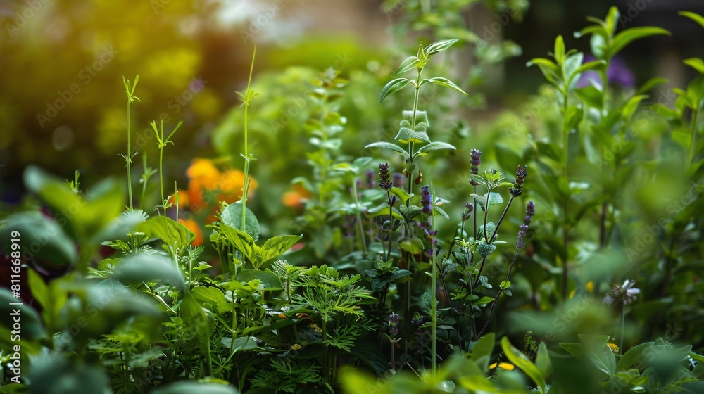 custom made wallpaper toronto digitalClose up of a various medicinal herbs growing in the garden