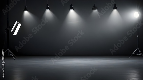 Gray Background gradien light from studio backdrop use us Background Generative AI 