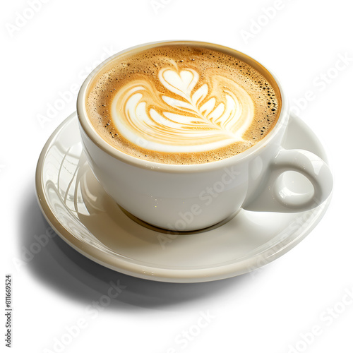 cup of cappuccino white background 