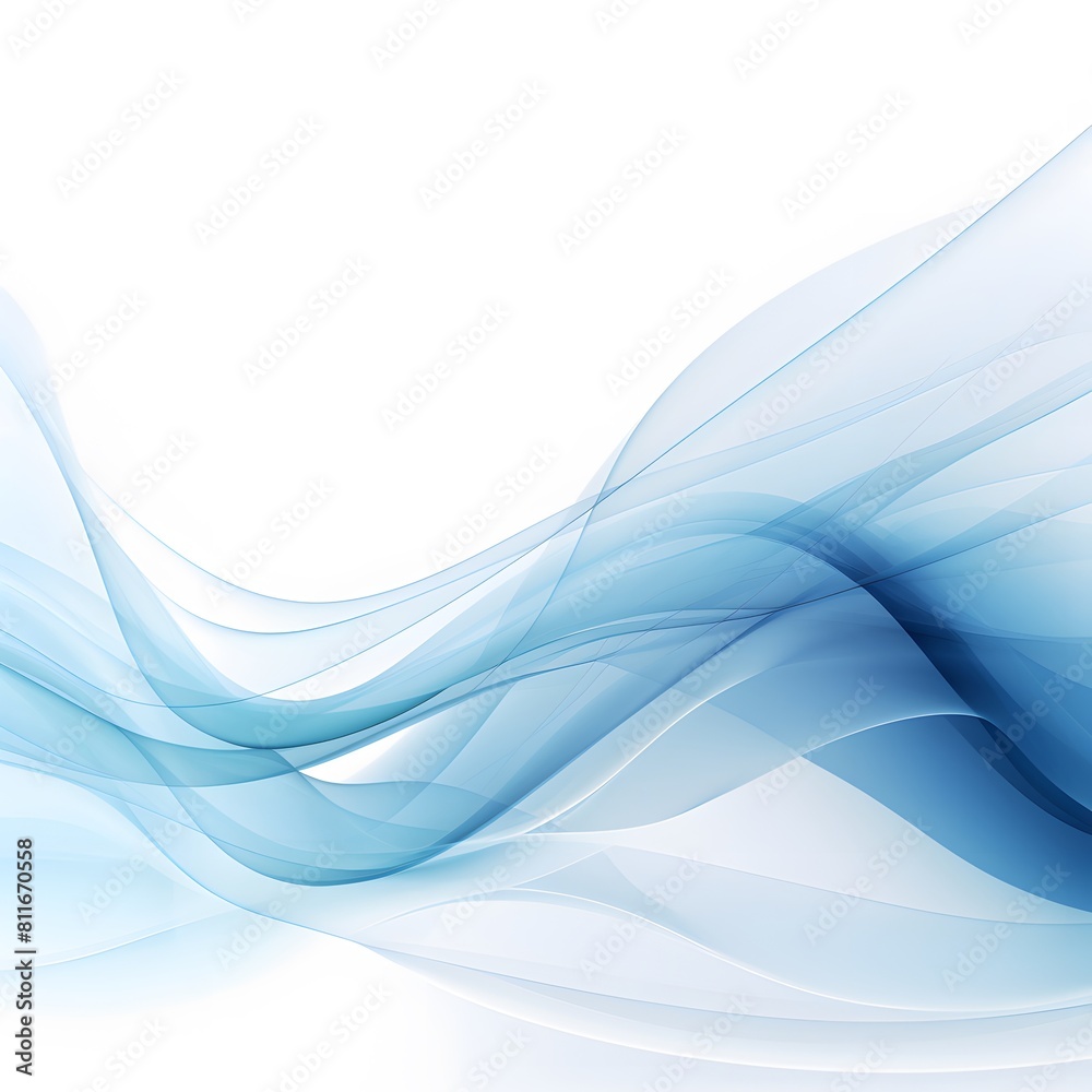 Abstract blue waves background on white background. Generative AI. Abstract blue waves background on white background. Generative AI.