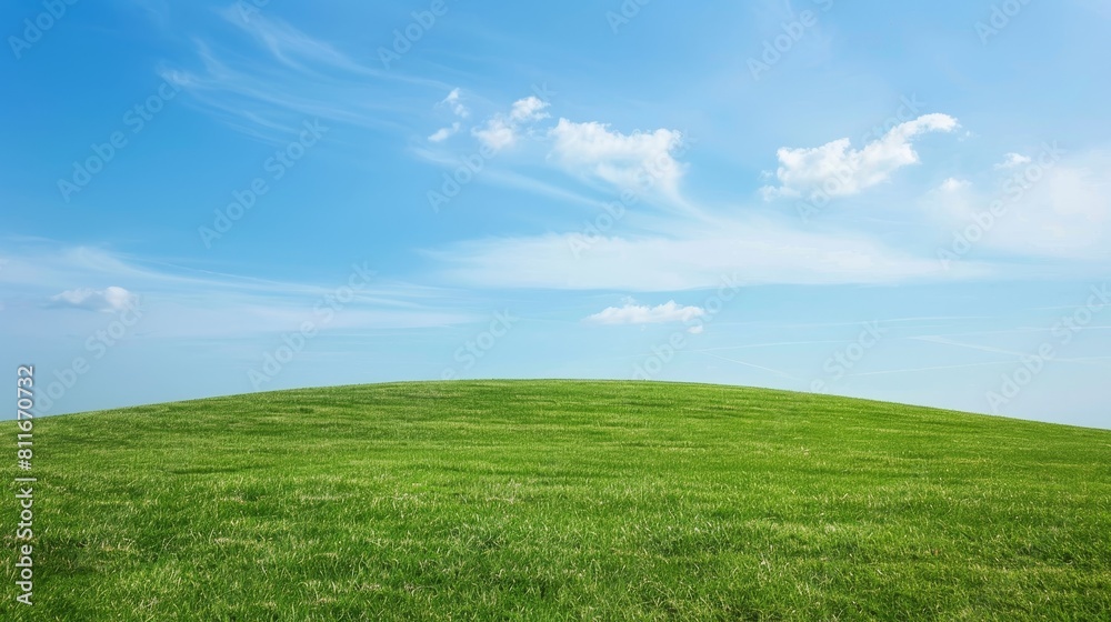 Scenic green rolling hills under a blue sky with clouds Scenic green rolling hills under a blue sky with clouds