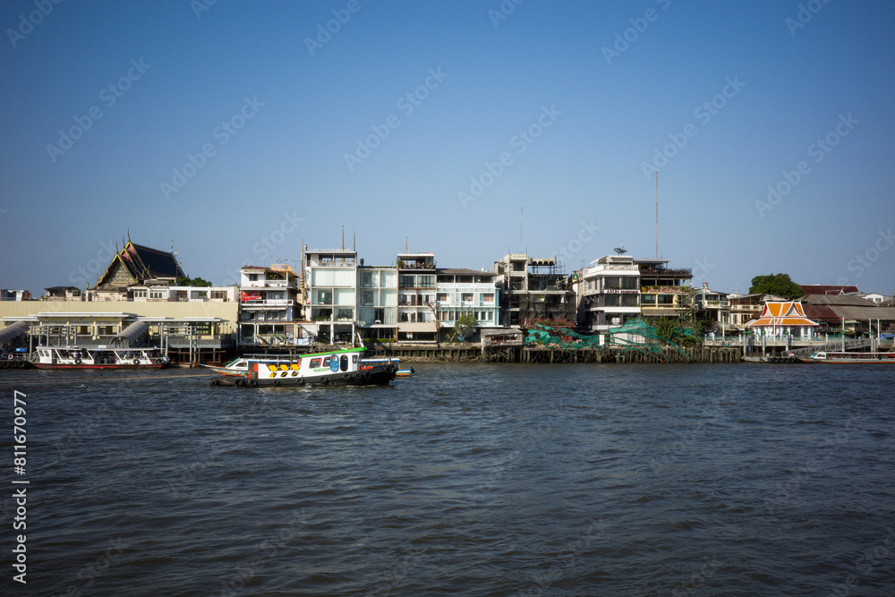 View of the port country river elevation side view culture Thailand background horizon