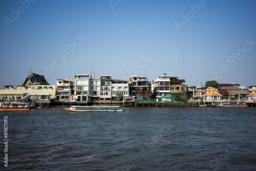 View of the port country river elevation side view culture Thailand background horizon © Object
