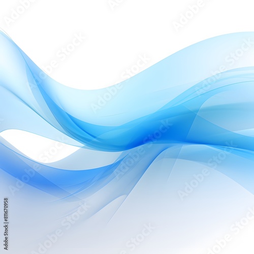 Abstract blue waves background on white background. Generative AI.