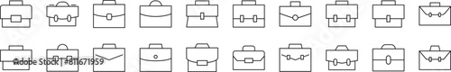 Briefcase Icon Drawn with thin Line. Perfect for design, infographics, web sites, apps.