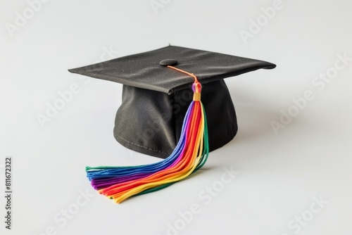 Graduation cap with colorful tassel