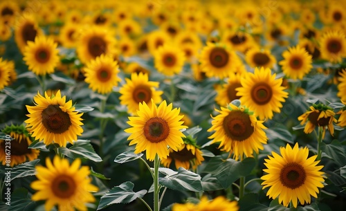 A field of sunflowers in full bloom