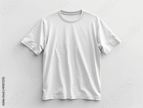 White t - shirt mockup on a grey background.