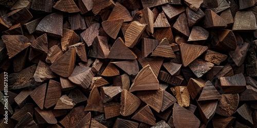 Pile of chopped firewood photo
