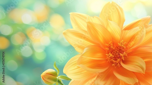 Vibrant yellow dahlia flower in nature