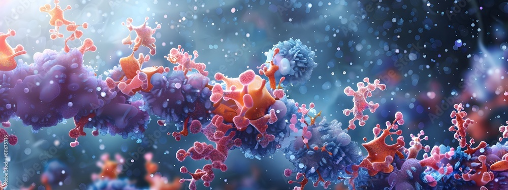Fototapeta premium Molecular Model Showcasing Insulin Receptor Substrate Signaling Pathways
