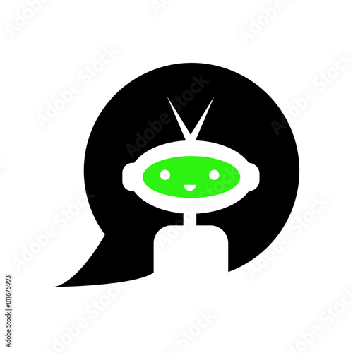 Robot icon. Chat Bot sign for support service concept. Chatbot character flat style.