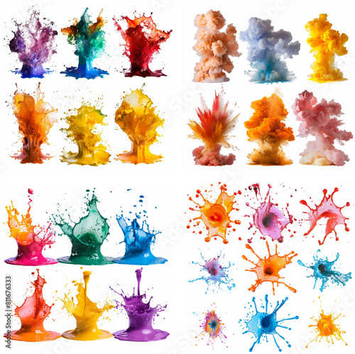 splatter spot stain splashing explosion ink rainbow spray smoke vibrant creativity watercolor paint