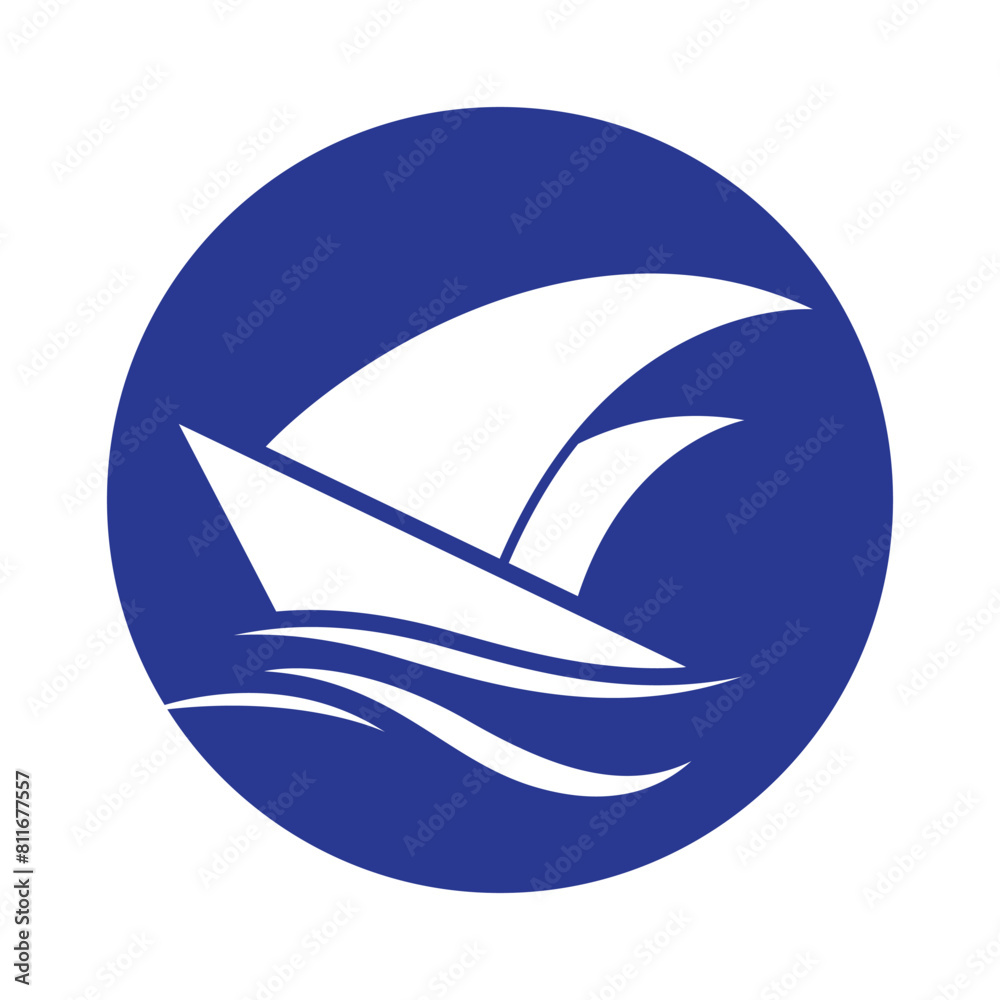 logo design of a boat sailing in the blue ocean logo design of a boat sailing in the blue ocean