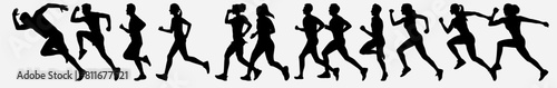 set of runner silhouette collection. 