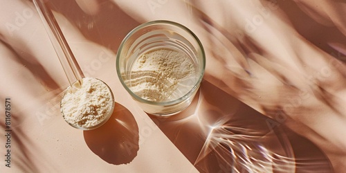 A serving of collagen powder mixed with water for enhancing beauty and promoting wellness.