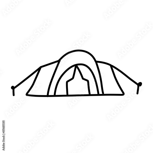 camping tent line icon