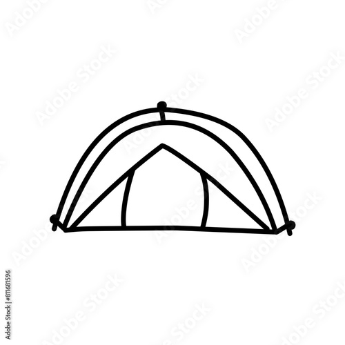 camping tent line icon