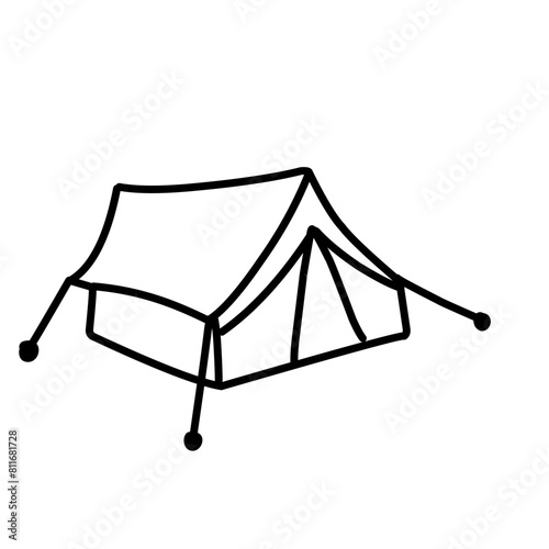 camping tent line icon