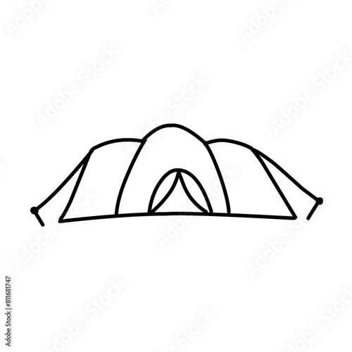camping tent line icon