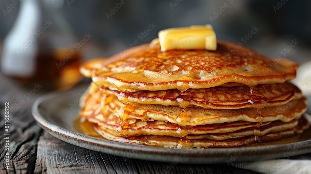 Pile of flapjacks with butter swirl and path included. Pile of flapjacks with butter swirl and path included.