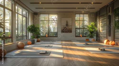 A designated stretching area  beckoning you to unwind and improve flexibility.