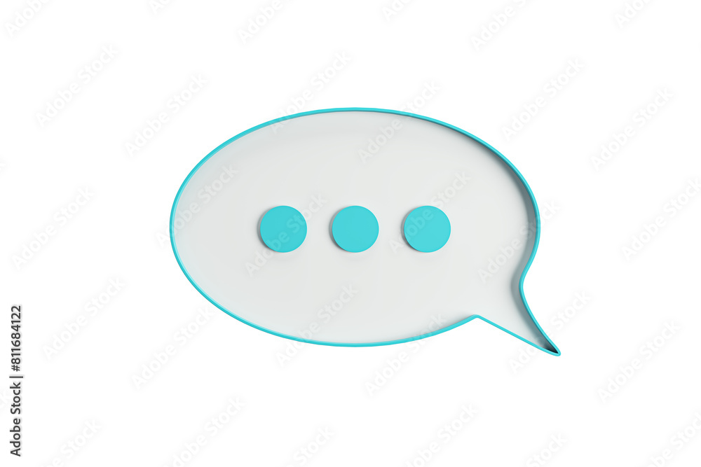 A chat bubble icon with a turquoise outline and dots, clean design, on a white background, symbolizing communication A chat bubble icon with a turquoise outline and dots, clean design, on a white background, symbolizing communication