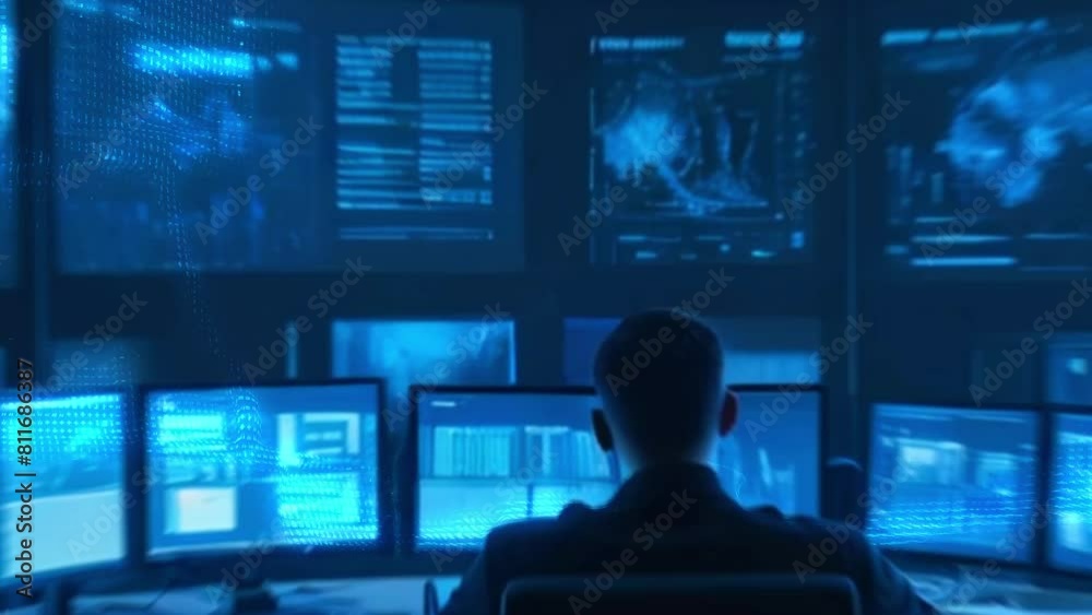 Control Room Surveillance: Digital Screens Displaying Server Data for Monitoring and Management. Control Room Surveillance: Digital Screens Displaying Server Data for Monitoring and Management.