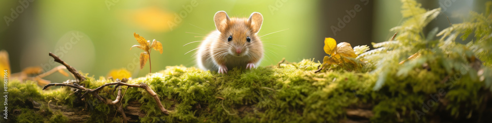 Cute Fluffy Tailed Rodent in Natural Forest Setting Cute Fluffy Tailed Rodent in Natural Forest Setting