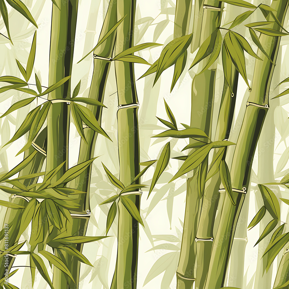 Bamboo digital art seamless pattern, the design for apply a variety of graphic works Bamboo digital art seamless pattern, the design for apply a variety of graphic works