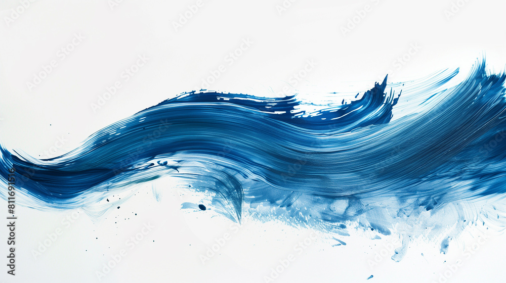 Dynamic blue brush strokes on a white background. Dynamic blue brush strokes on a white background.