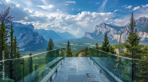 Canadian Rockies glass deck overlook