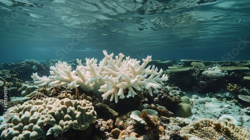 A white coral is in the ocean