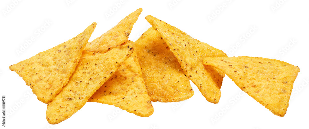 Delicious mexican nachos chips cut out Delicious mexican nachos chips cut out