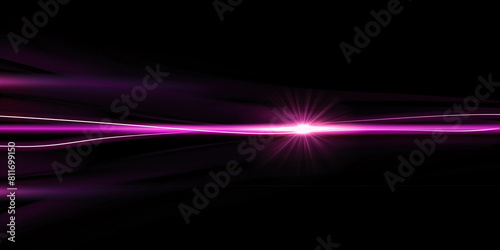 Vivid purple plasma laser beam in darkness photo